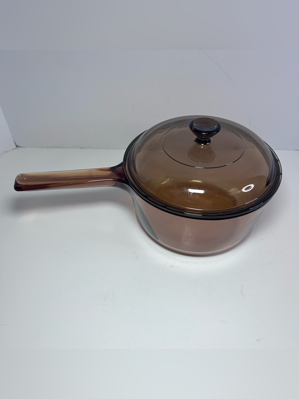 Corning U.S.A. Vision 1.5QT Amber Glass Sauce Pan Pot